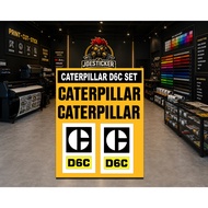 STICKER CATERPILLAR D6C SEPASANG 1PAIR LOGO + 1PAIR TULISAN