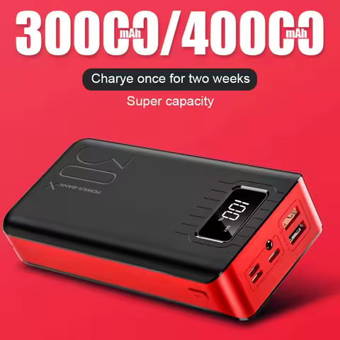 30000mAh/40000mAh PowerBank External Battery PoverBank 2 USB LED 30000mAh Type-c PortableCharger Pow