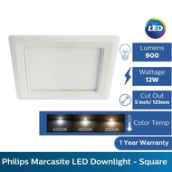 (4 pack) Philips Marcasite Square LED Downlight 12W and 14W - Warm White Daylight and Cool White Colours - Slim Downlight