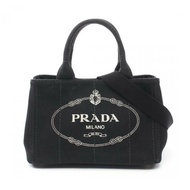 【日本直送】 PRADA PRADA CANAPA 卡納帕 手包 托特包 帆布 黑色 兩用款