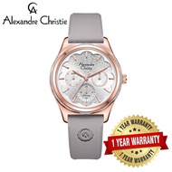 [Official Warranty] Alexandre Christie 2994BFRRGSLLG Women's Silver Dial Silicone Strap Watch