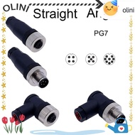 OLINI M12 Sensor Connector, Male Female Socket Connector M12 Aviation Plug, PG7 Waterproof M12 Senso