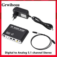 Digital to Analog 5.1 Channel Stereo AC3 Audio DAC Converter Optical SPDIF Coaxial AUX 3.5Mm to 6RCA