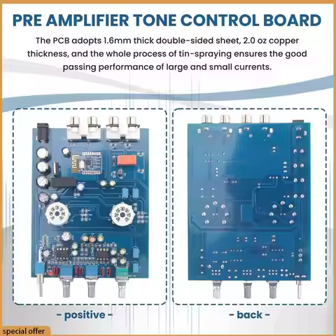 A68Z Bluetooth Tube Preamplifier Fever Hifi 6J5 Bile Vacuum Tube Preamp NE5532 Pre Amplifier Tone Co