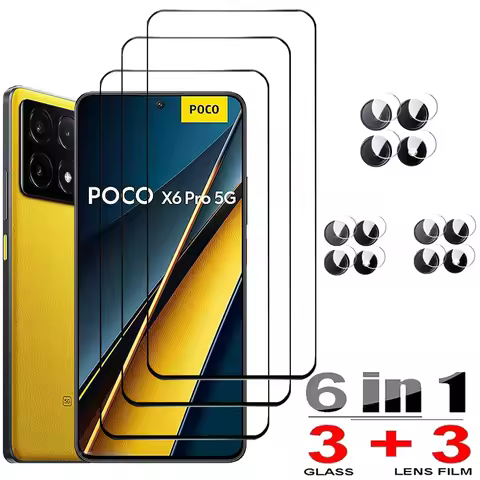 mica Poco F7 X7 X6 F6 Pro 5G Screen Protector Glass Little X6 X5 F5 Pro Pelicula de Vidro Temperado 