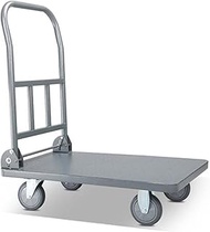 Platform Trucks Hand Push Platform Truck With Mute Wheels, Folding Industrial Push Cart, For Easy Storage Luggage Moving Warehouse, Heavy Steel Material (Size : 90x60x90cm)