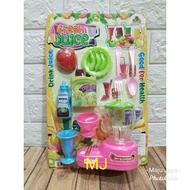 Toy Blender Fresh Juice Glass Fork Spoon strawberry Banana Plate pop ice Milk