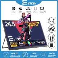 EVICIV 240Hz Portable Gaming Monitor 24.5 Inch 080P HDR Monitor 100% sRGB For Laptop/Switch/PlayStat