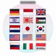 Emblem Patch Sewing National Flag Motif Logo Iron Patch Embroidery Accessories Emblem Flag Embroider