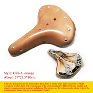 G98อานจักรยานวินเทจแบบย้อนยุคเบาะนั่งทำจากหนังวัวแท้ทำมือเบาะจักรยานกีฬาที่นั่งจักรยานเบาะจักรยานปั่