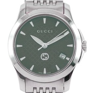 【日本直送】Gucci GUCCI 手錶 126.5 不鏽鋼 石英 指針式顯示 綠色錶盤 женская【二手】