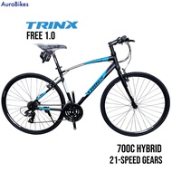 TRINX Free 1.0 Hybrid Bike Bicycle 21 Speed Gears Aluminium Alloy Frame
