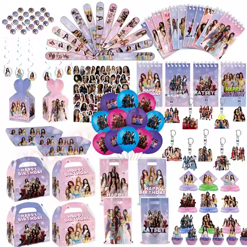 Idol K&Katseye Birthday Party Favors Bracelet Sticker Keychain Kpop Girl Balloons Party Decoration F