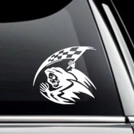 CUTTING CAR STICKER GRIM REAPER FLAG RACING RACING FLAG STICKER