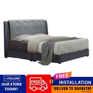 ⚡️PROMOTION⚡️ Grey Bedframe - King/Queen/Super Single Size / Bed / Katil Queen / Cozy Queen Bed / Divan Bed / Bedframe Queen / Kain Katil / Fabric Bed / Condomium