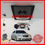 MERCEDES BENZ E-CLASS W211 01-08/CLS CLASS C219 ANDROID 9" IPS PLAYER+CANBUS (F.O.C ANDROID CASING) 