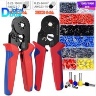 HSC8 6-4A 1200pcs Ferrule Crimper Plier Kit Tool 0.25-10mm2 AWG23-7 Tubular Terminal Crimping Tool