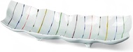 Takumikaze Arita Ware 13.4 inches (34 cm) Plate, Dyed Brocade Line, 4 Legs, Rectangular Plate, Made 