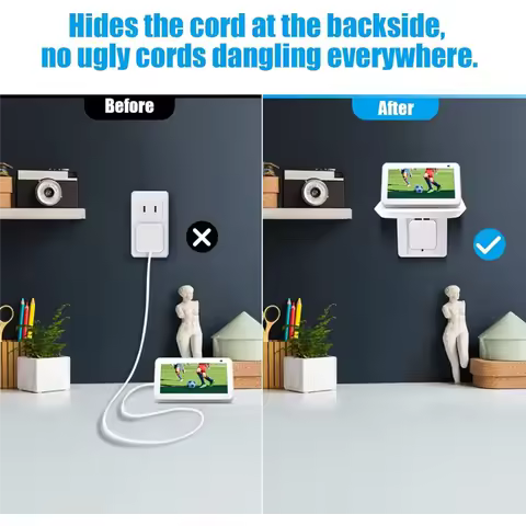 AED7-Wall Mount For Echo Show 5 And Echo Show 8, Speaker Holder Stand Adjustable Swivel Smart Speake