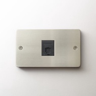 標準型開關面板 髮絲銀 搭配Panasonic國際牌 電話插孔 4芯