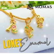 Loket Alphabet Flower Enamel 916 Emas Tulen Loket Emas 916 Original Loket Emas Tulen Bajet Loket Ema