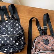 韓國預訂 2色選 lifework 滿版logo 拼皮 小揹包