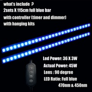 TYJKO ไฟตู้ปลา Led 2ชุด120ซม./150ซม. พร้อม430nm 410nm 450nm สเปกตรัมสีน้ำเงิน475nm แถบไฟ UV สำหรับตู