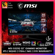 MSI MONITOR OPTIX G321Q E-SPORTS GAMING 32" IPS 2560x1440 WQHD /170Hz /1MS /NVIDIA G-SYNC/ 3YR WARRA