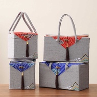 Chinese Style Cloth Bag Tea Packaging Empty Box Black Tea Green Tea Pu'er Tea Ceramic Tea Can Empty 