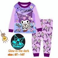 Cuddle Me Pyjamas KUROMI Long Sleeves Girl Sleepwear Glow in The Dark KUROMI