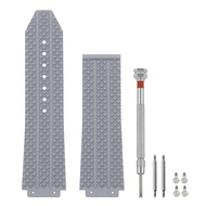 25mm Watch Band Compatible with Hublot Big Bang, Soft Silicone Rubber Replacement Wrist Strap for Hu