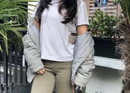 RAVISA by RAVISARA - HOXTON Top Navy/Pebble เสื้อคอกลม ผ่าแขน น้ำเงิน/เทา