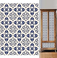 WEBEEDY 36 PCS Blue-White Tile Sticker Decal Easy to Peel and Stick Self-Adhesive Wall Tile Decals W