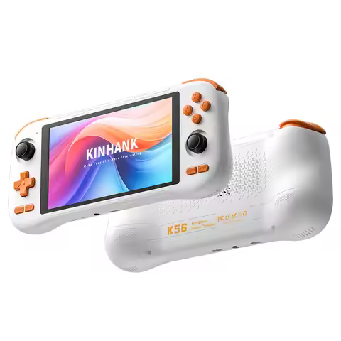 KINHANK K56 Handheld Game Console 5.5'' Touch Screen 50 Emulators for PS1/PSP/DC/SS Android 14 5000m