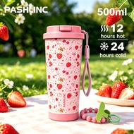 PASHLINC (17OZ) 316Stainless Steel Thermos Tumbler Coffee Water Bottle Ceramic Liner Multicolor