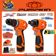 PUMPKIN รุ่น XT-16IMDID-202CK / 50438 ชุดสว่านกระแทกไร้สายและไขควงกระแทกไร้สาย 16V