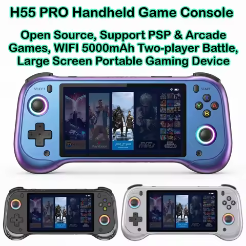 H55 PRO Open Source Handheld Game Console 5.5 Inch OCA RK3562 Support PSP Arcade Two-player Battle P