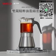 咖啡壺德國simelo摩卡壺雙閥煮咖啡家用不銹鋼意式器具電陶爐手沖咖啡壺