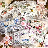 Journamm 200pcs/pack Decor Stickers Materials Paper Combo Kit Collage Junk Journal DIY Scrapbooking Art Flower Supplies