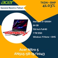 Laptop Gaming Acer Nitro 5 AN515-58-i9/0043 i9 64GB 1TB - TKDN RESMI