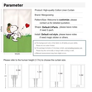 Custom Door Curtain Anime Cartoon Doorway Curtain Snoopy Series Door Curtain Half Height Shade Curtain Long Short Curtai