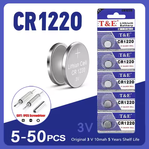 5PCS-50PCS 3V CR1220 Lithium Button Battery BR1220 LM1220 DL1220 CR 1220 L04 5012LC Coin Cell Watch 