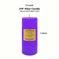 Candle Works Unscented 3" x 9" Pillar Candle *5 Color to choose*