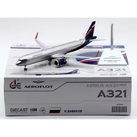 XX20108 Alloy Collectible Plane Gift JC Wings 1:200 Aeroflot Airlines "Skyteam" Airbus A321neo Dieca