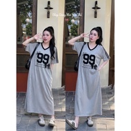 Loose form straight dress [Min&Chin Studio standard] cotton number 99 with embossed bow