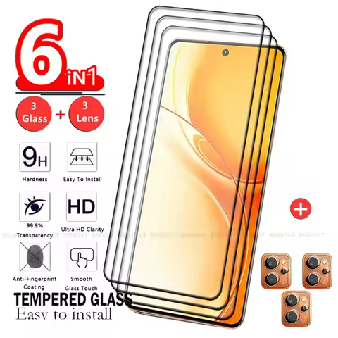6-in-1 For Realme P4 Power Glass OPPO Realme P4 Power Screen Protector 9H Full Curved Tempered Glass