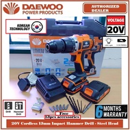 drill battery makita cordless drill cordless drill DAEWOO 20V Lithium Cordless 13mm Impact Hammer Drill with 13pcs acces