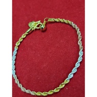 Bracelet 1 Dimes 6.5 Inch Thread Rope Three Gold Naga Silver