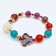 14 K金紫鈦晶珍珠天河石手串