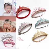 Crown Headband Pearl Baby Headband Children's Bandana Crown Nylon Headband